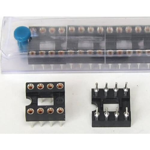 20pcs DIP-8 Round Hole 8 Pins 2.54MM DIP DIP8 IC Sockets Adaptor Solder Type 8 PIN IC Connector