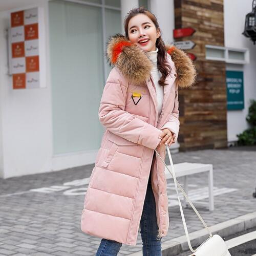 2019 Sale Polyester Long Zipper Full Winter New Lengthen Fund Cotton-padded Clothes Thickening Suit-dress Loose Coat Station