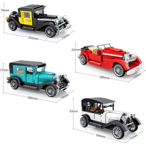 2021 NEW City High-tech Vintage Car Building Blocks Kit Bricks Vehicle Classic Model Speed Champions Kids Toys For Children Gift