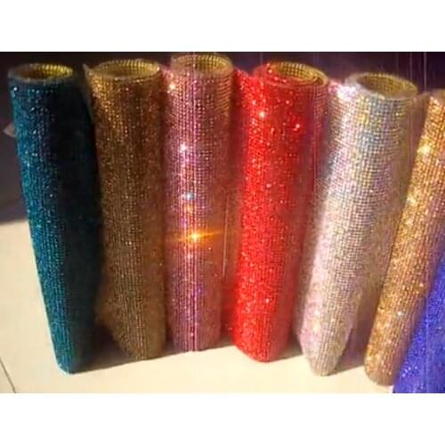 24*20cm Rhinestone Trim SS6 2mm Glass Hot Fix Applique Wedding Decoration Strass Crystal Transfer Sheet Clothes DIY Accessories