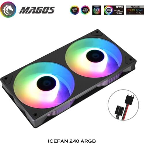 ID-COOLING 240 Townhouse AIO Fan Kit ICEFAN 120 Fan Combo, MB 5V ARGB + PWM AURA SYNC