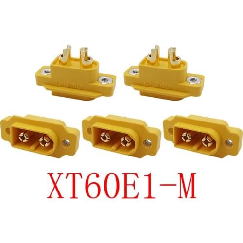 5Pcs Yellow XT60E1-M XT60 Male Plug Bullet Connector for RC Lipo Battery Multicopter Models DIY Spare Part Car Drone Toys