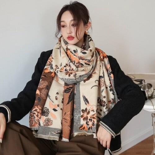 2021 Female 190X65CM Print Bandanna Autumn And Winter Dustproof Shawls Fashion Cashmere Beach Towel New Floret Sunscreen Scarves