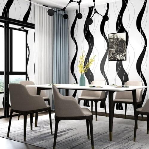 Black and White Stripes Wallpaper Luxury Modern 3D Embossed Striped Wall Paper Living Bedroom TV Background Decor