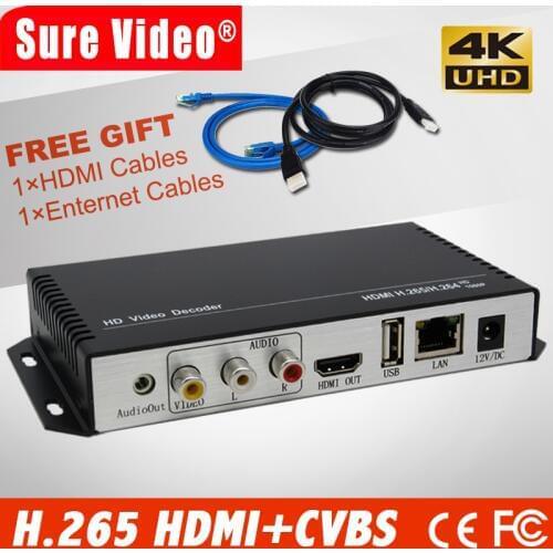 Full HD H.265 HEVC AVC HMDI+CVBS iptv decoder for IP stream to Youtube Wowza Facebook Ustream