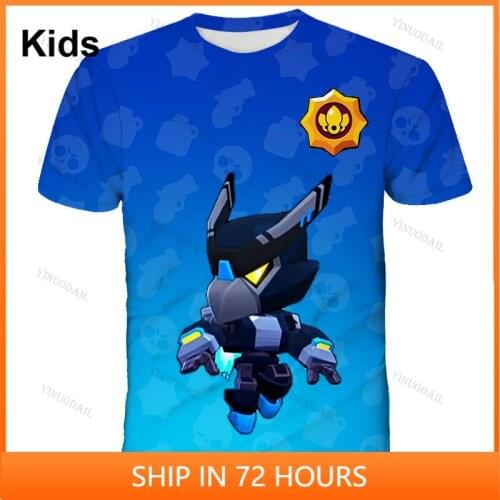Colt Nita Stars 8 To 19 Years Kids Shirt Cartoon Tops Teen Clothes POCO Shelly Shooter Game Leon 3D Printed T-shirt Boys Girls