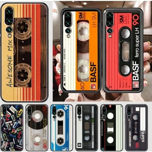 Old cassette Classical Phone case For Huawei P Mate P10 P20 P30 P40 10 20 Smart Z Pro Lite 2019 black silicone prime 3D Etui
