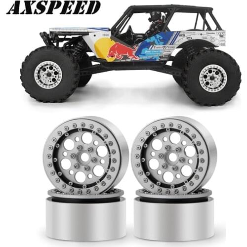 AXSPEED 2.2inch Beadlock Wheel Rims Alloy Metal Wheel Hubs 35 Width for 1/10 RC Crawler Axial Wraith AX90018 Wheels