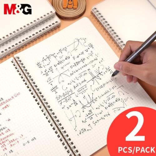 M&G PP Double Spiral Notebook A4/A5/B5/A6 Checkered/Cornell/Horizontal Line/Blank Notepad Pocketbook Journal Diary Drawing Gift