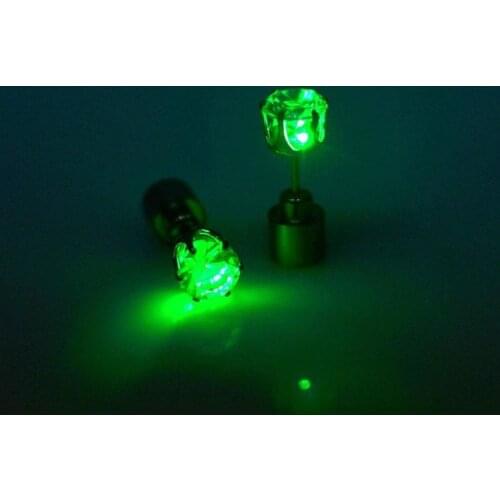 Blinking LED Light Rhinestone Ear Studs Party Festival Earrings Women Jewelry trendy