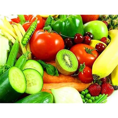 Fruit DIY 11CT Cross Stitch Embroidery Kits Needlework Craft Set Printed Canvas Cotton Thread Home Decoration For Wholesale