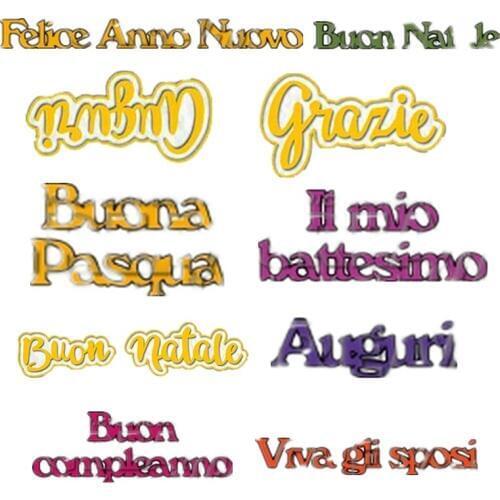 Mixed Italian Auguri Metal Cutting Dies Stencils for DIY Scrapbooking Embossing Photo Album Decoration Cards Handcraft Die Cut