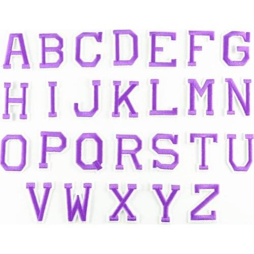 English Alphabet Letter Embroidery Patches Embroidery Clothing Stickers Pure White English Letters Applique name patches