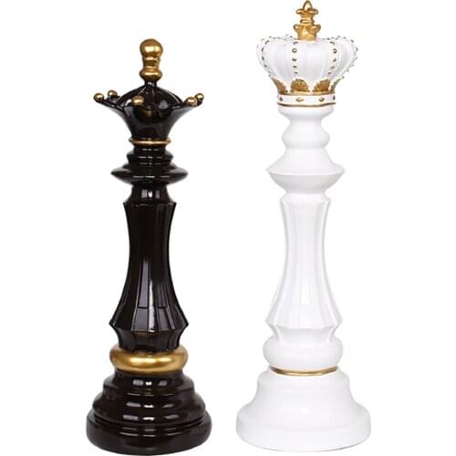 New Queen Chess Piece Sculpture European Style Chess Resin Craft Ornament Tabletop Decoration Home Office Centerpiece