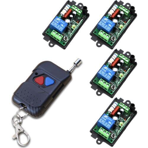 New 110V 220V Top Quality 1Ch RF Wireless Lighting Control Switch /Remote Controllers /Receiver and Transmitter Free Shipping