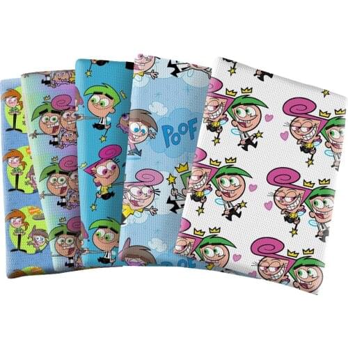Printed American Cartoon Pattern Polyester Bubble Cloth DIY Sewing Dolls Crafts Accessories Material 50*145cm