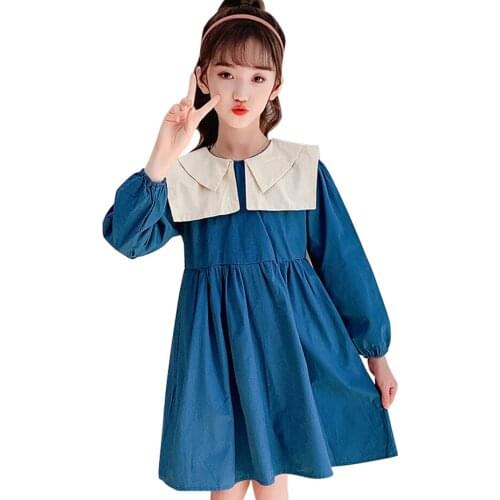 Dress Girl Patchwork Dresses For Girl Casual Style Dress Kids Spring Autumn Childrens Clothing 6 8 10 12 14
