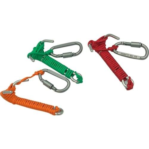 Scuba Diving Stainless Steel Anti-lost Double Head Hook w/ 2m Wire Rope for Underwater Diver Snorkeling Cave Sports Accessories