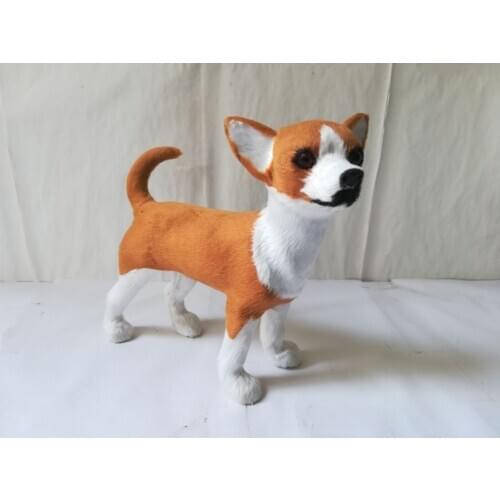 Polyethylene&furs chihuahua dog large 21x20cm simulation dog hard model prop.home decoration Xmas gift w0409