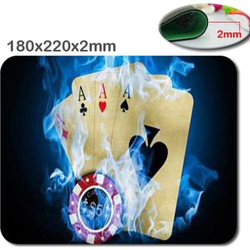 Hot Selling Professional Quick printing size 220 * 180 * 2 mm 2016 Poker Anti-slip Mouse Pad Fashion Slim Pads Mice Mat
