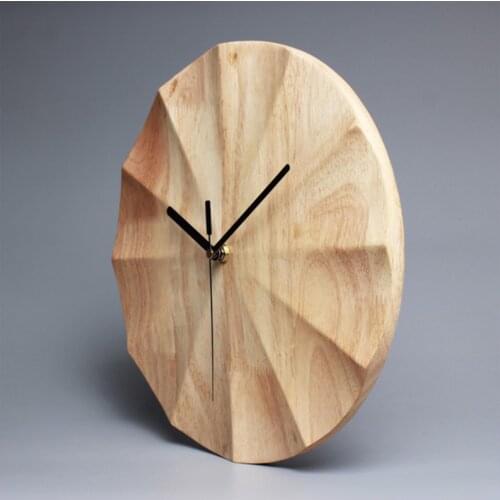 Simple Wood Creative Wall Clock Nordic Modern Fashion Wall Clock Small Silent Quartz Wandklok Living Room Decoration DJ60WC