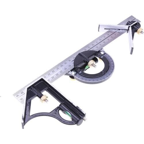 3pcs 300mm/12" Measuring 3 In1 Adjustable Ruler Multi Combination Square Angle Finder Protractor Spirit Level Measuring Tool