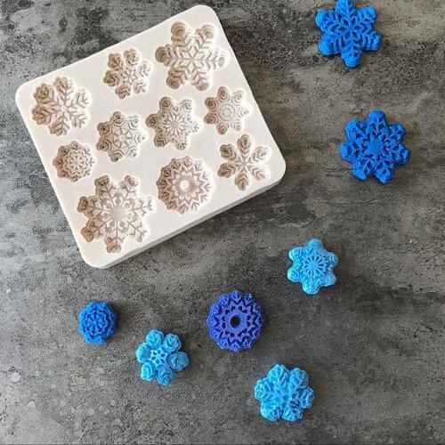 3D DIY christmas mold decorations snowflake Lace chocolate Party fondant baking cooking cake decorating tools silicone mold
