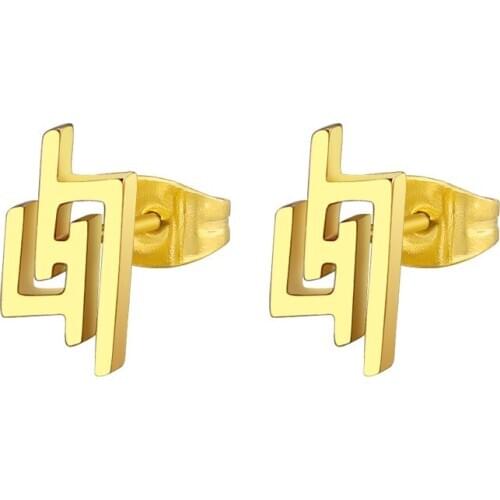 10Pcs The latest star titanium steel earrings with a reset logo geometric shape stainless steel simple earrings earrings