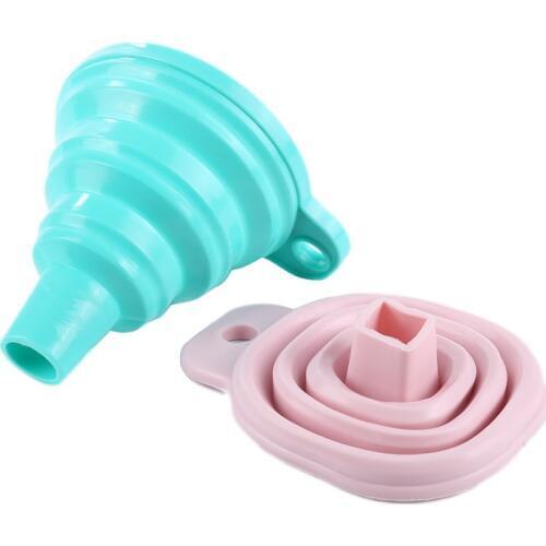 Silicone Folding Telescopic Funnel Kitchen Accessories Kitchen Home Mini Food Grade Convenience Foldable Safety Funnel