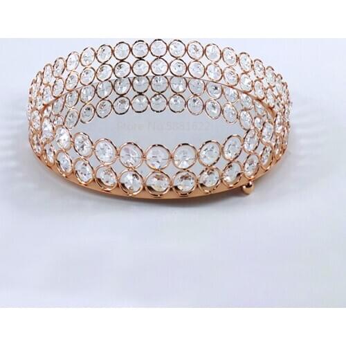 Wedding Dessert Rhinestone Crystal Holder Cosmetic Storage Kids Snacks Plate Candy Tray