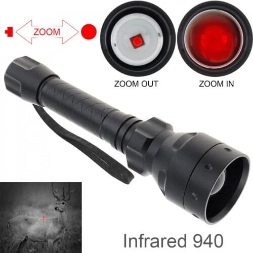 T50 Long Range Infrared Zoomable 10W IR 940nm LED Range Radiation Flashlight with Night Vision for Hunting Torch