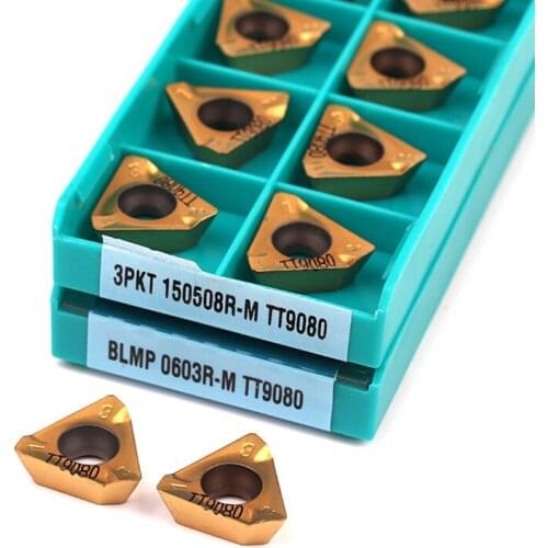 3PKT110408R-M CNC Metal Lathe Tool Turning Insert 3PKT150508R-M TT9080 Carbide Blade External Turning Tool Indexable Lathe Parts