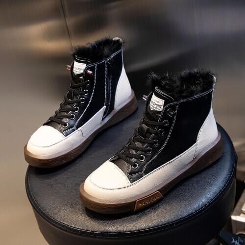 LAASIMI Women Rabbit Fur Winter Boots Real Leather Ladies Ankle Boots Shoes Woman Thick Bottom Casual Footwear Female Handmade