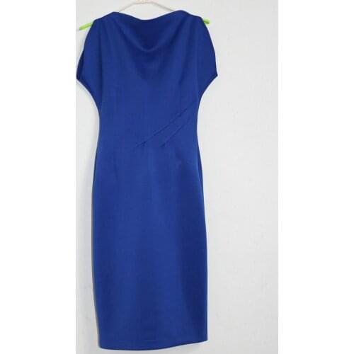 High-end custom 2016 work dress women custom-tailor Slim Pencil Dress Womens BrandBatwing Sleeve bule Dress hit color