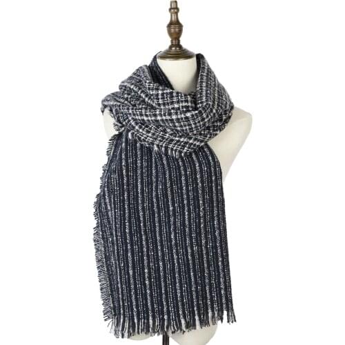Winter Warm Shawls Scarfs Long Wraps Soft Patchwork Woven Stole Fashion Muffler Mujer