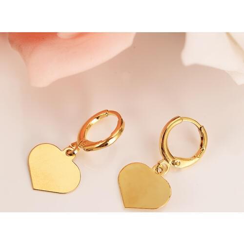 Gold Heart Earrings Women/Girl Love Trendy Jewelry for African/Arab/Middle Eastern best gift wedding bridal earrings