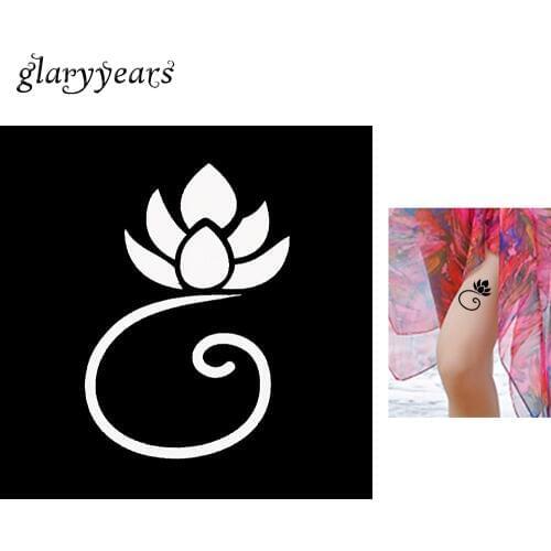 1 Sheet Henna Tattoo Stencil Paper Small Blooming Lotus Pattern Airbrush Painting Body Art Waterproof Henna Tattoo Template G117