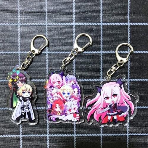 1 pcs Cartoon Seraph of the end Anime Printed Pendant Keyring Keychain Cosplay Prop Backpack Decor Boy Girl Gift