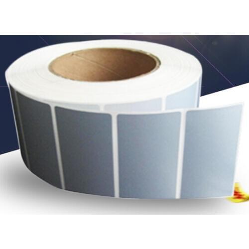 1000pcs 50x40mm clearn blank matte silver stickers in roll for self-printing on thermal transfer printers