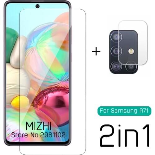 2 in 1 Camera lens tempered glass for samsung galaxy a71 screen protector on the sumsung a71 a 71 a715f a715 sm-a715 6.7'' glass