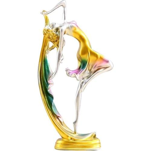34cm Resin Dancing Girl Figure Statue Ornaments Wedding Gifts Creative Nordic Home Desk Decoration Accessories for Living Room