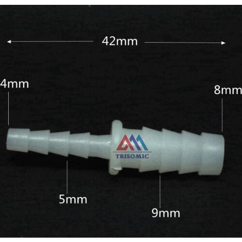 4mm*8mmStraight Reducing Connector Plastic Fitting Barbed Reducing Connector PE