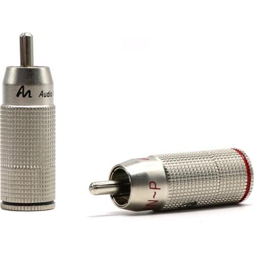 4Pcs R1714 Audio Note AN-PX Rhodium Plated RCA Plug Hifi Audio RCA Connector Plug Interconnect Cable Jack