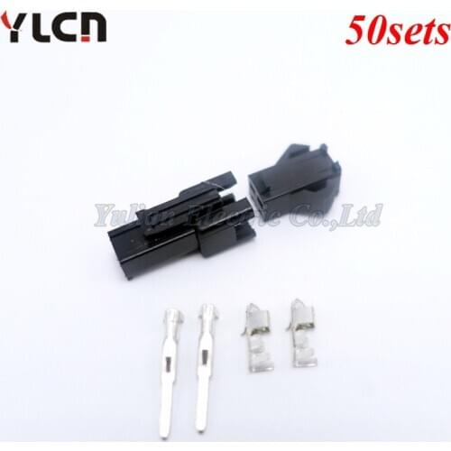 50sets High Quality Connector SM 2Pin Pitch 2.54MM Female and Male Housing + Terminals SM-2P SM-2R JST 2.54MM SM2.54