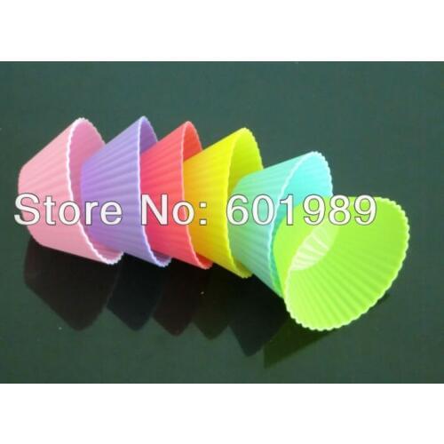 50Pcs Mixed Color Silicon Baking Cake Muffin Mould Mold Pudding Cup Mold For Kitchen DIY