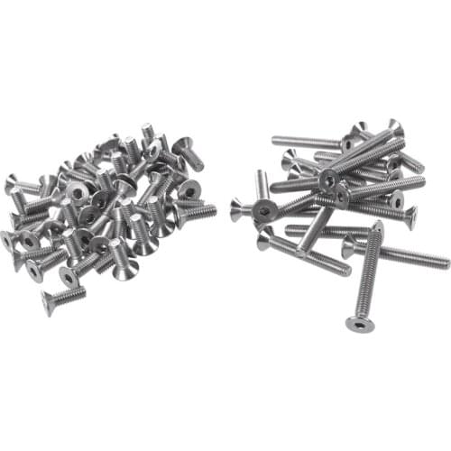 70 Pcs Stainless Steel Countersunk Screws, Hexagon Socket Hex Key Bolts - 50 Pcs M4 X 12Mm & 20 Pcs M4 X 30Mm