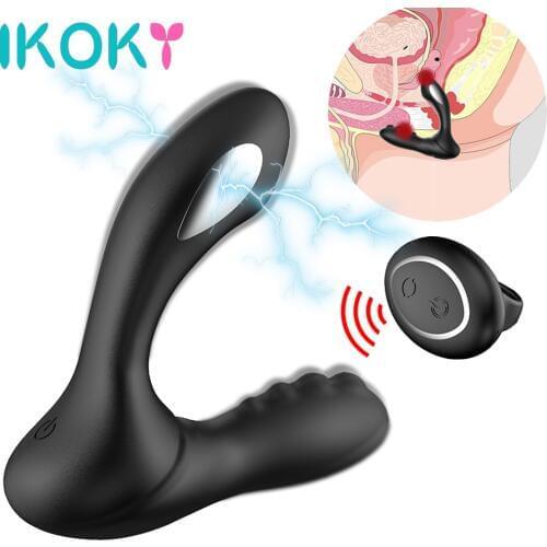 Perineum Stimulator Anal Dildo Vibrator Anal Butt Plug 8 Speeds Sex Toys for Men Women Gay Electric Shock Prostate Massager