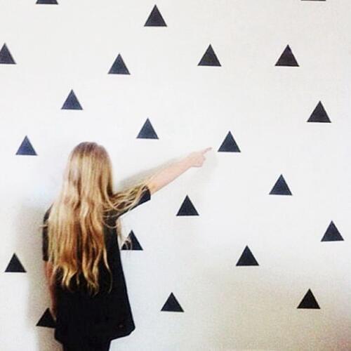 Free shipping 45 Triangles Sticker modern wall art decor home decoration , High quality vinyl gold wall sticker art decal