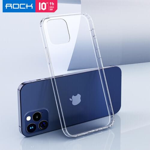 For iPhone 12 Pro 6.1" Case Original Shockproof Ultra Thin Slim Clear PC+TPU Back Cover for iPhone 12 Pro Max Case ROCK