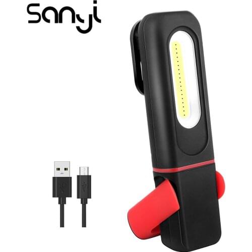 COB+XPE Working Light LED Torch Flashlight Waterproof Camping Lamp Magnet USB Charge Car Repair Light Hook Lanterna 360° Rotate